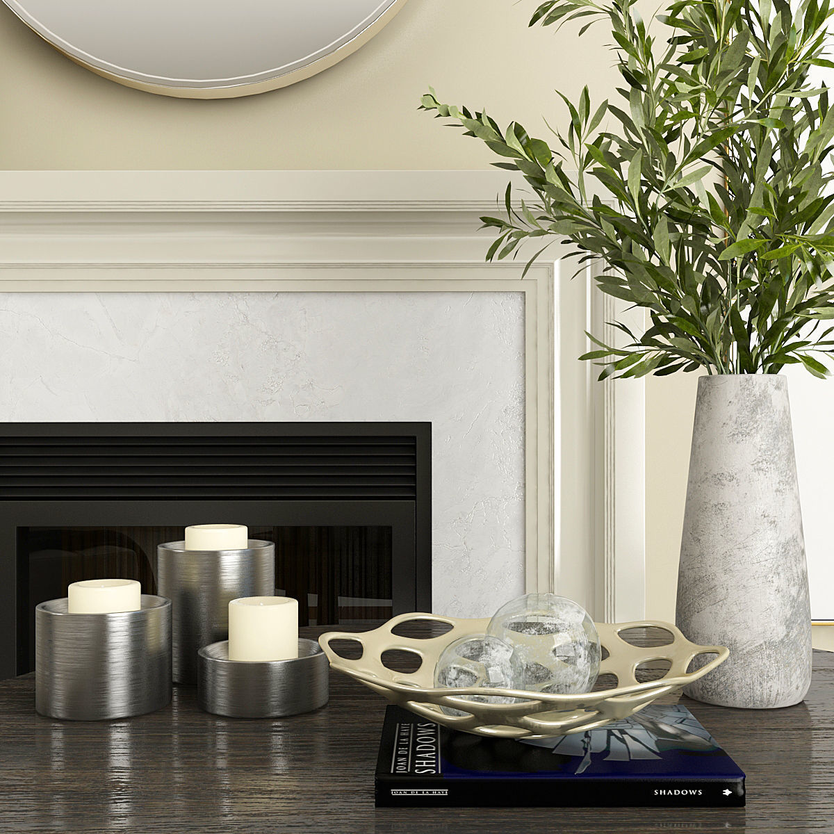 Fireplace and Decor 2 3D model_1