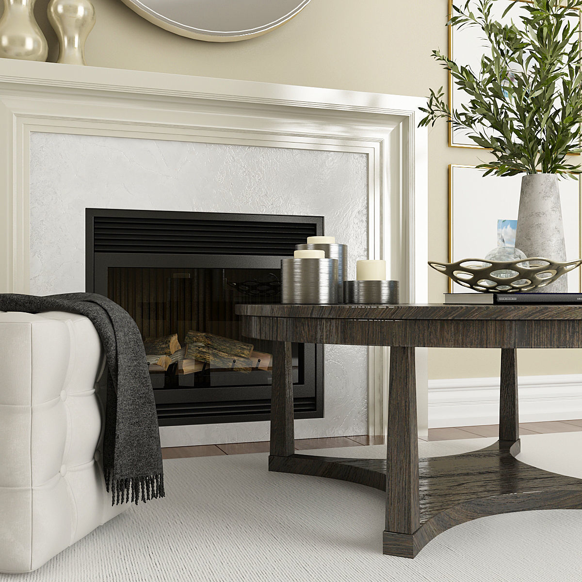 Fireplace and Decor 2 3D model_3
