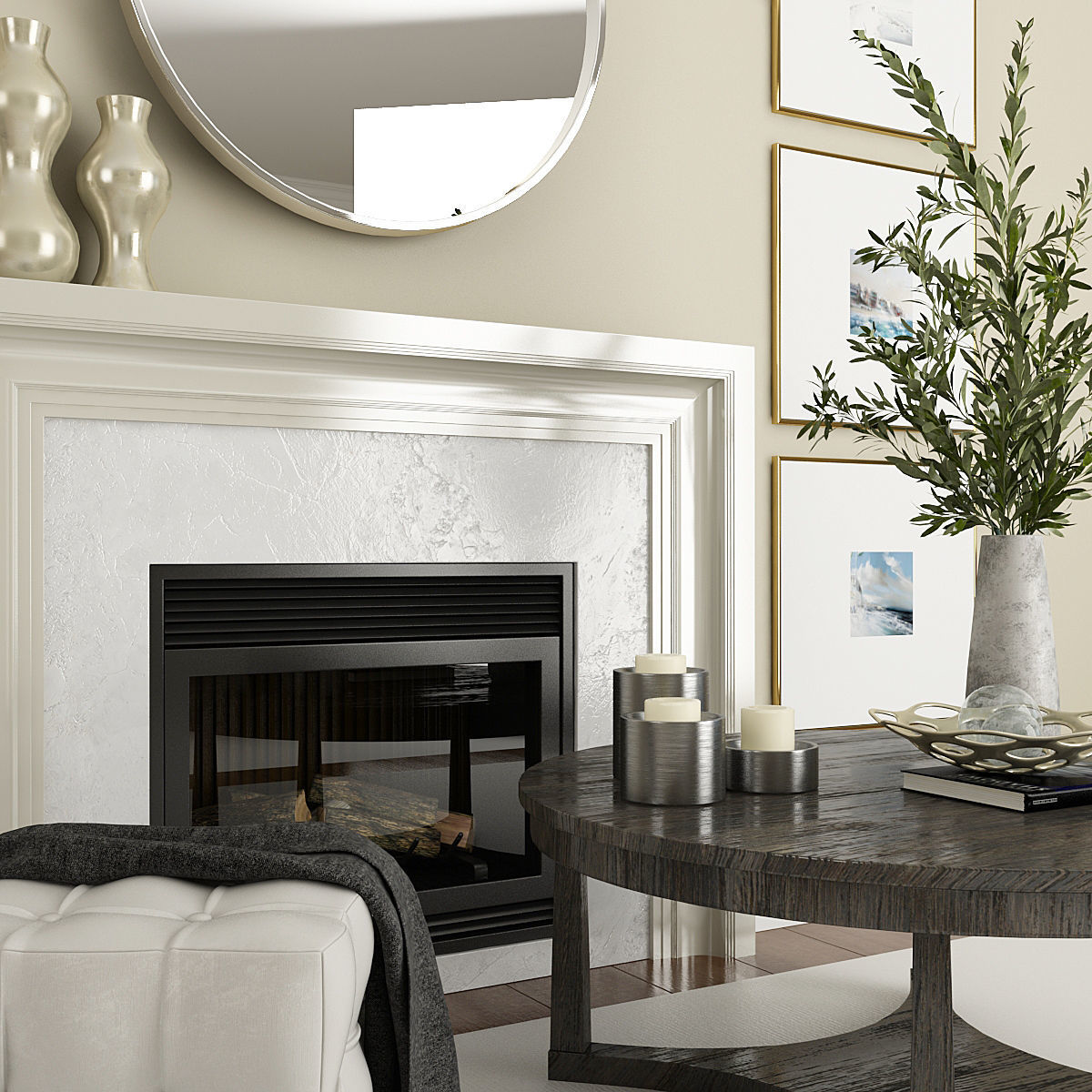 Fireplace and Decor 2 3D model_2