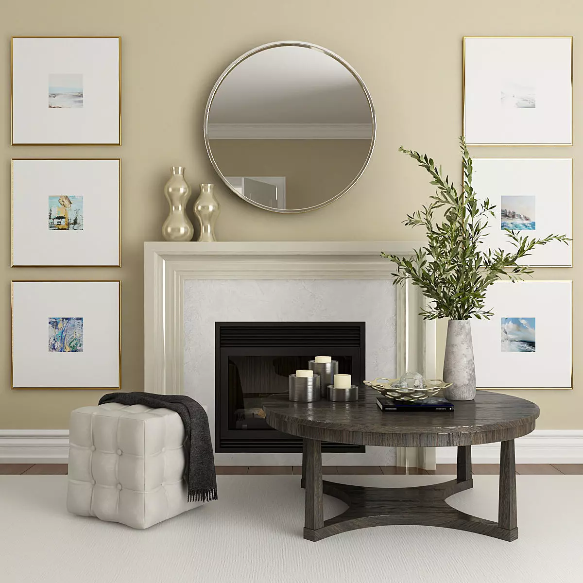 Fireplace and Decor 2 3D model_0