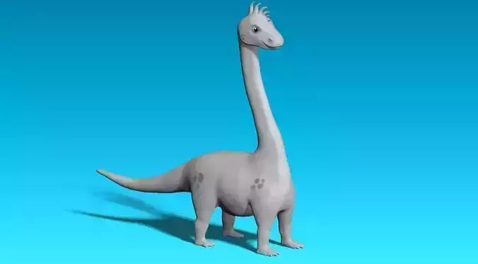 cartoon grey dino Low-poly 3D model