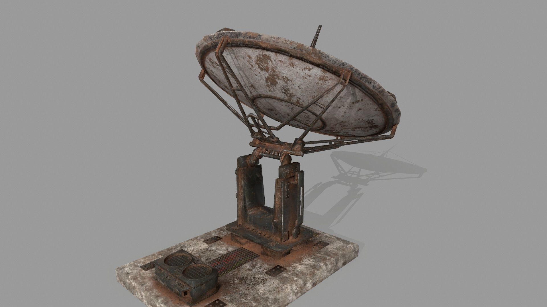 satalite old satellite dish Low-poly 3D model_11