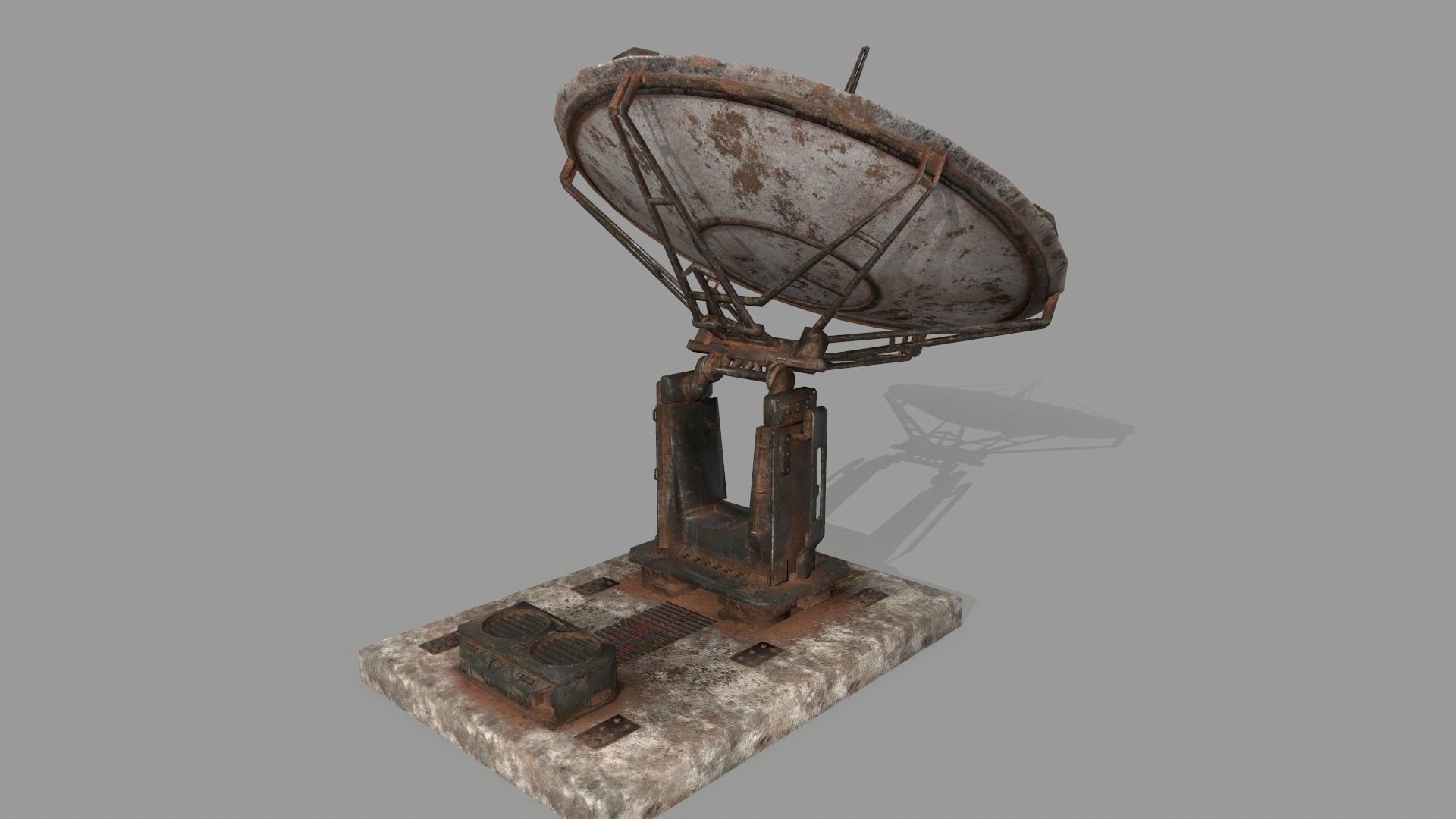 satalite old satellite dish Low-poly 3D model_10