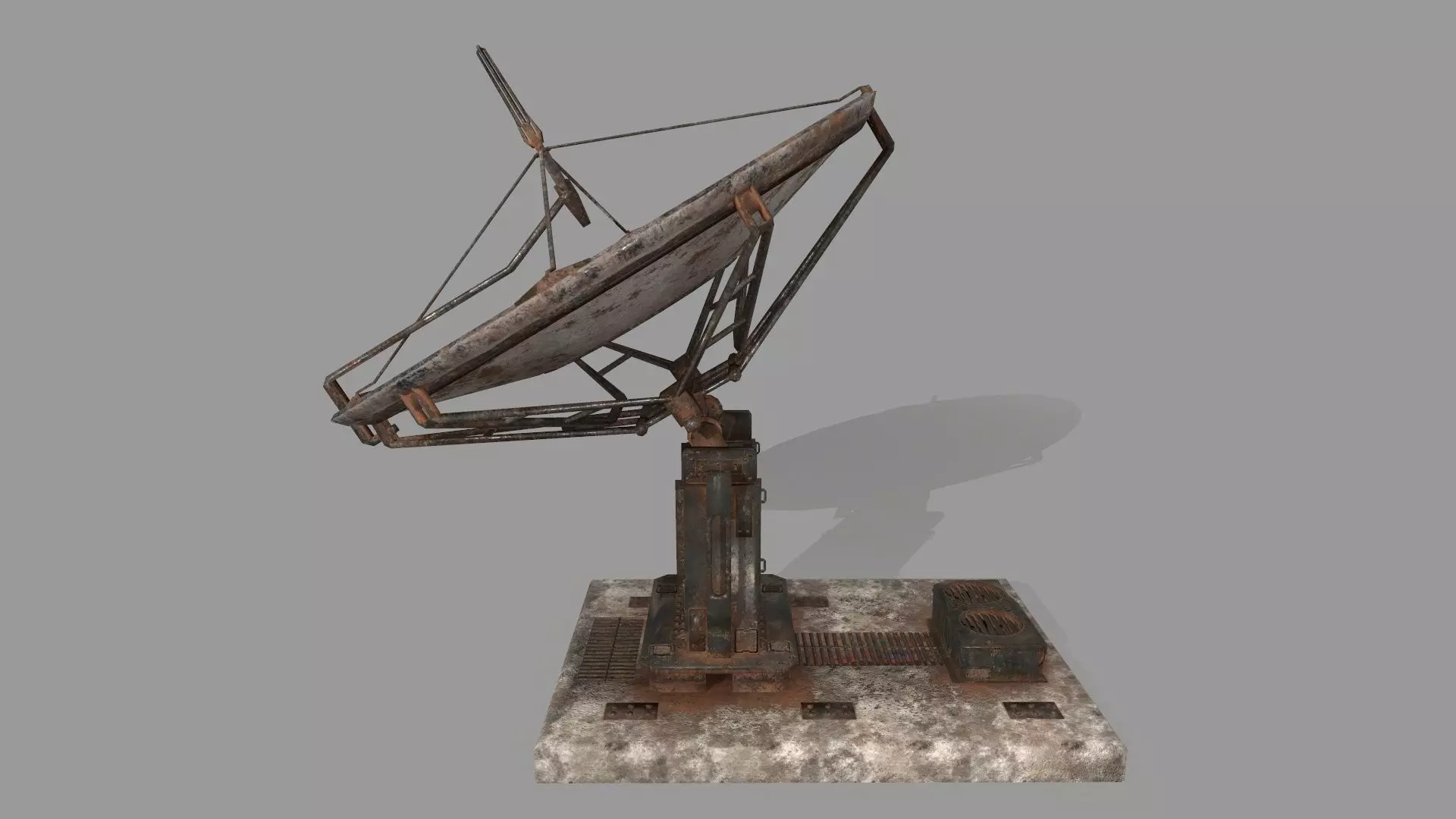 satalite old satellite dish Low-poly 3D model_0