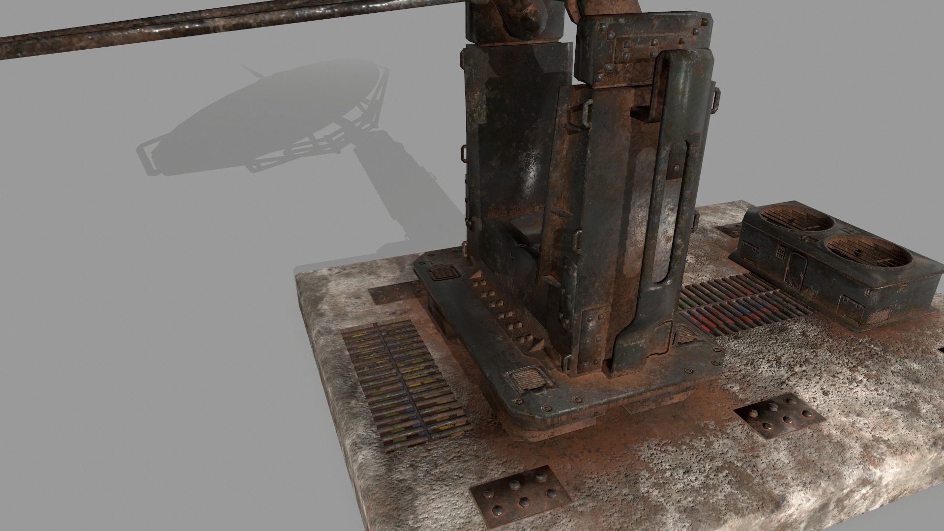 satalite old satellite dish Low-poly 3D model_3