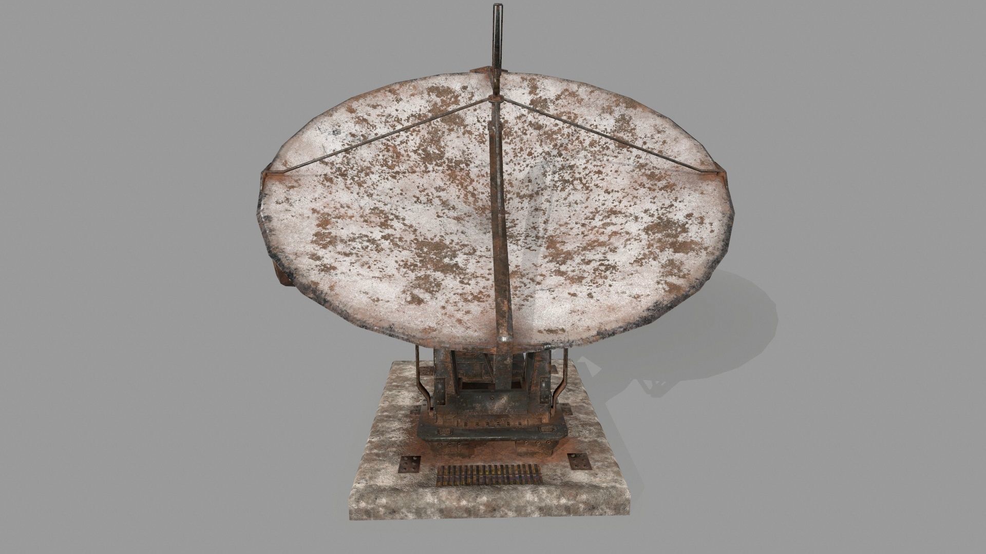 satalite old satellite dish Low-poly 3D model_9