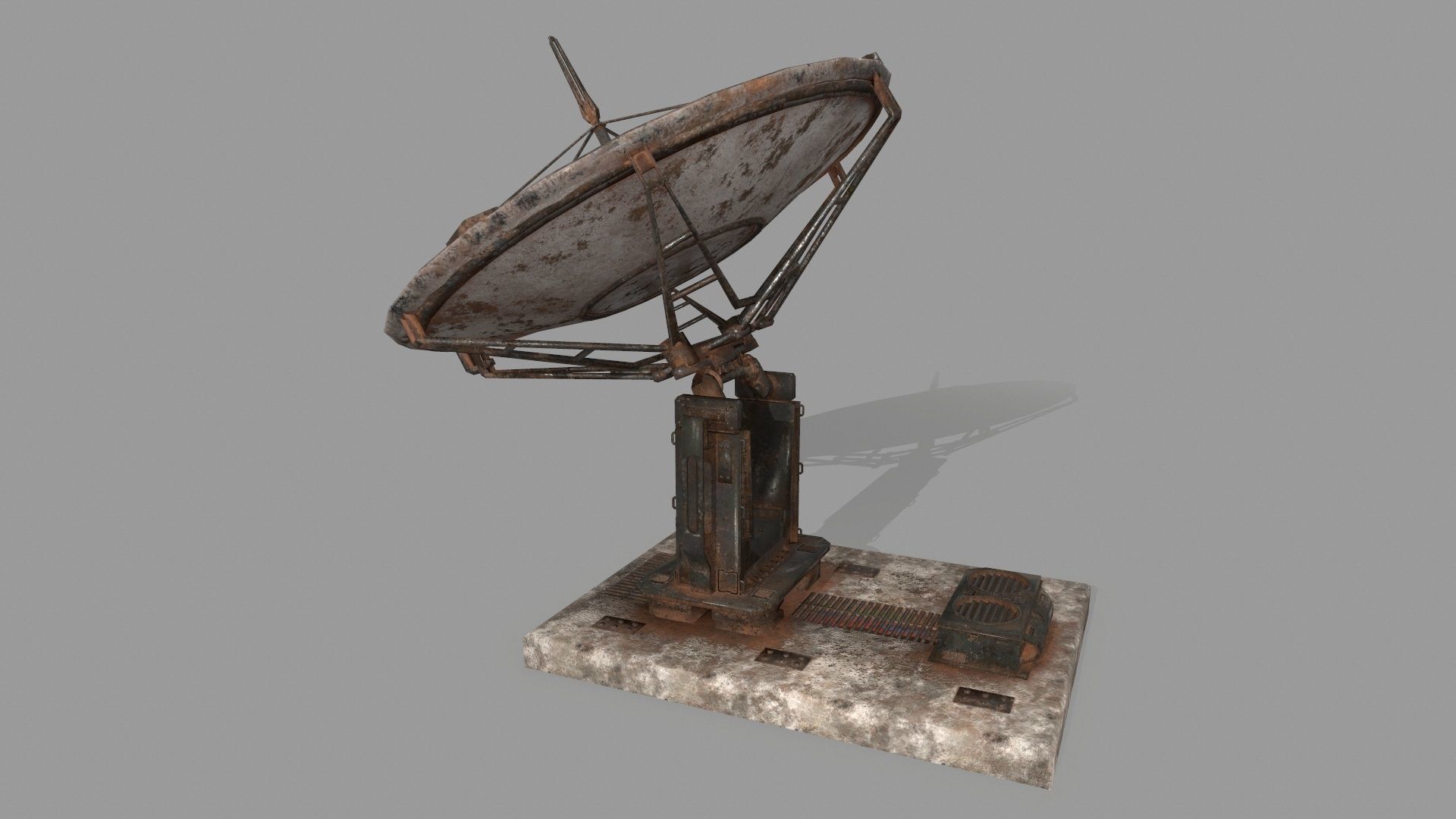 satalite old satellite dish Low-poly 3D model_12