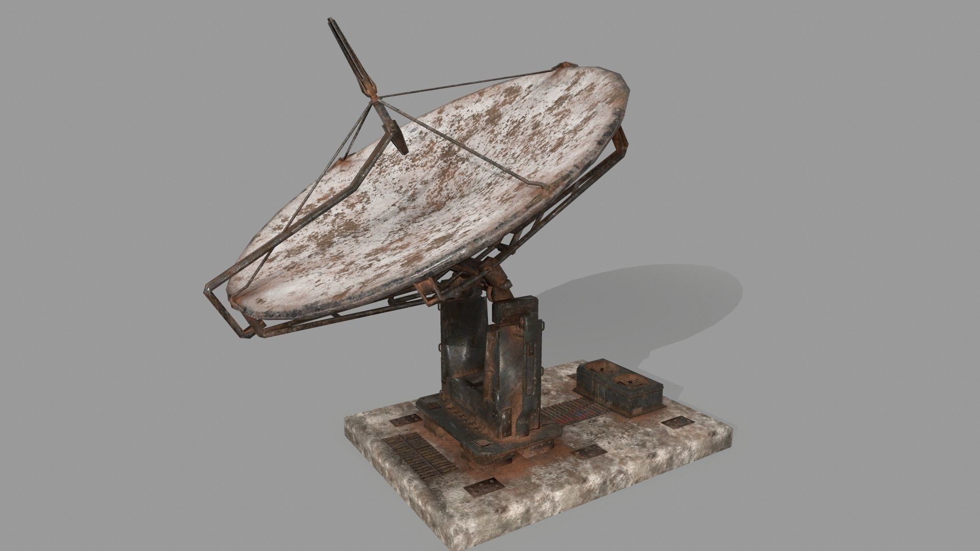 satalite old satellite dish Low-poly 3D model_7
