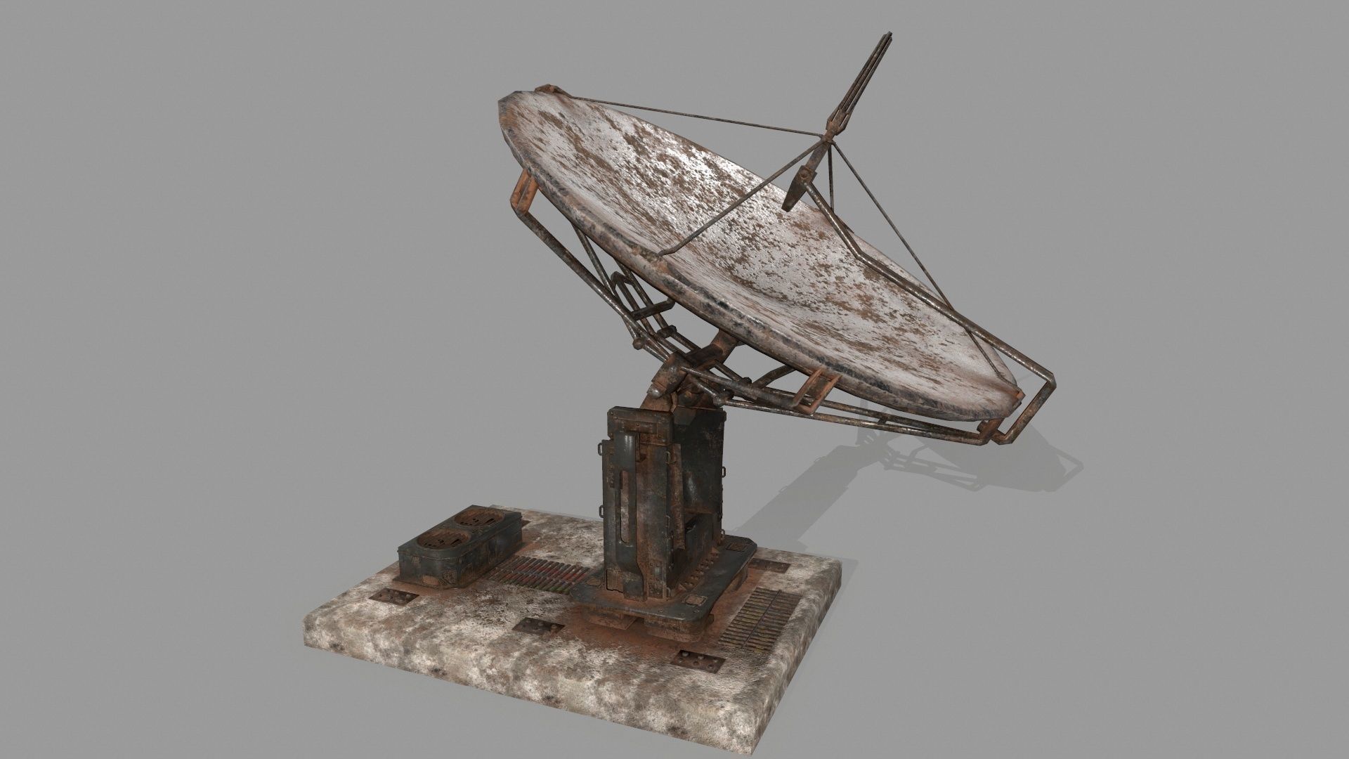 satalite old satellite dish Low-poly 3D model_8