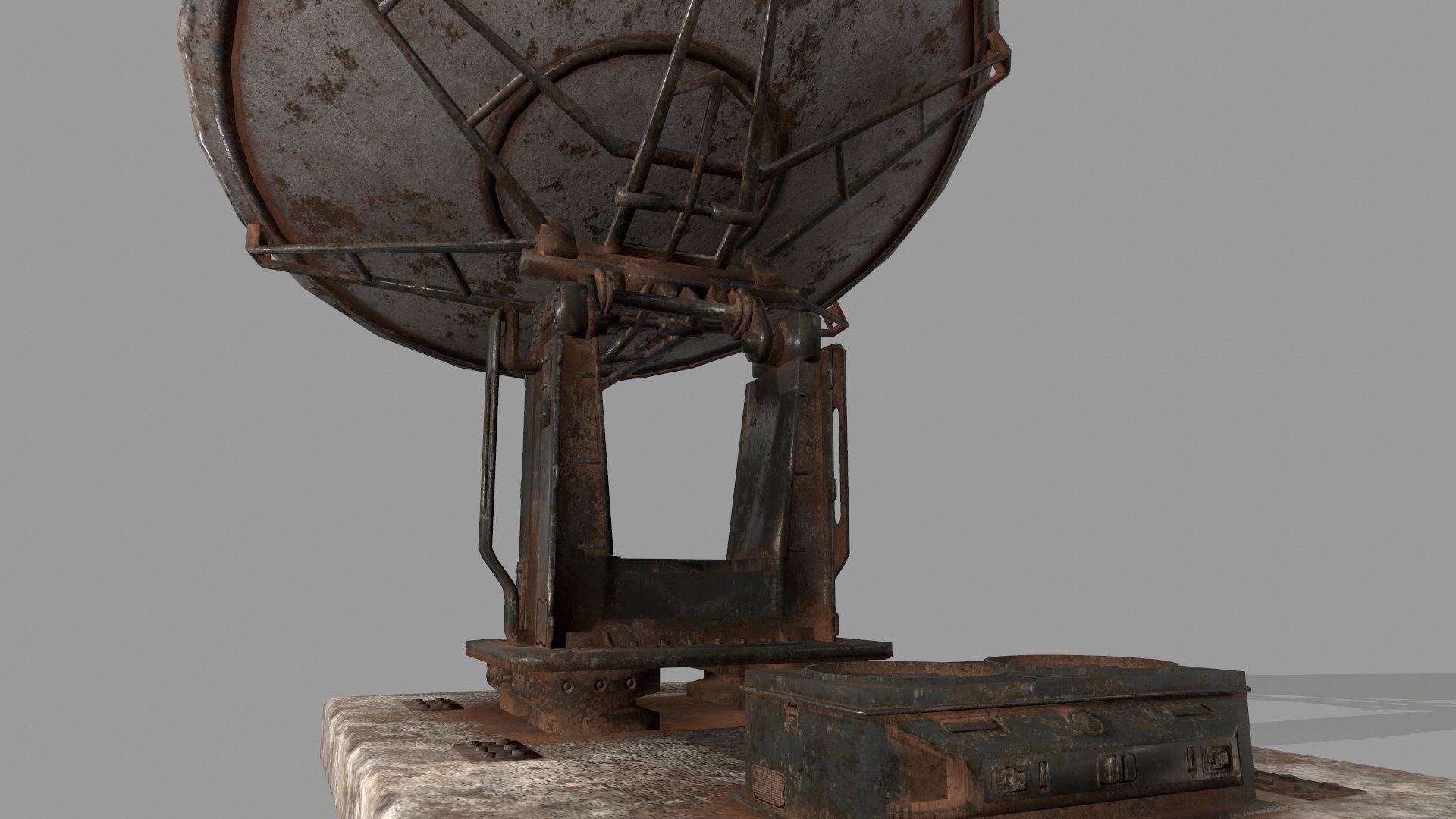 satalite old satellite dish Low-poly 3D model_5