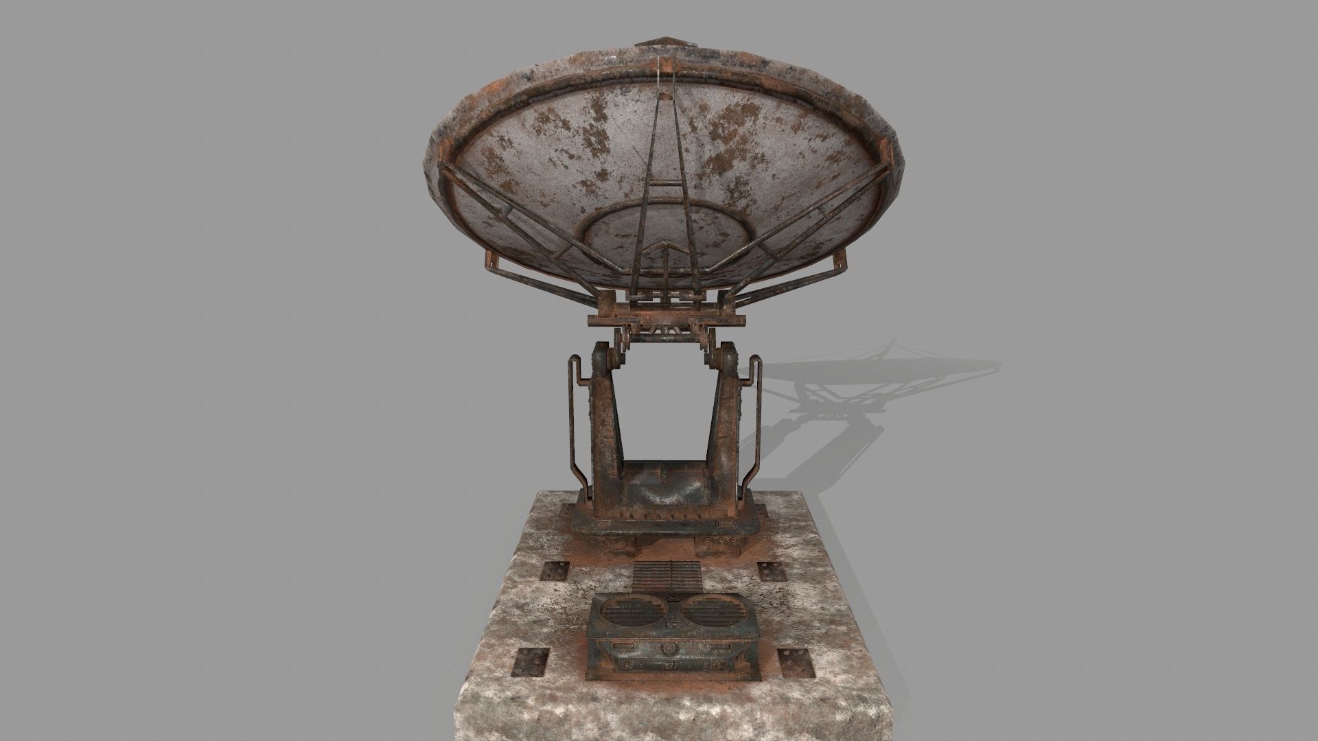 satalite old satellite dish Low-poly 3D model_13