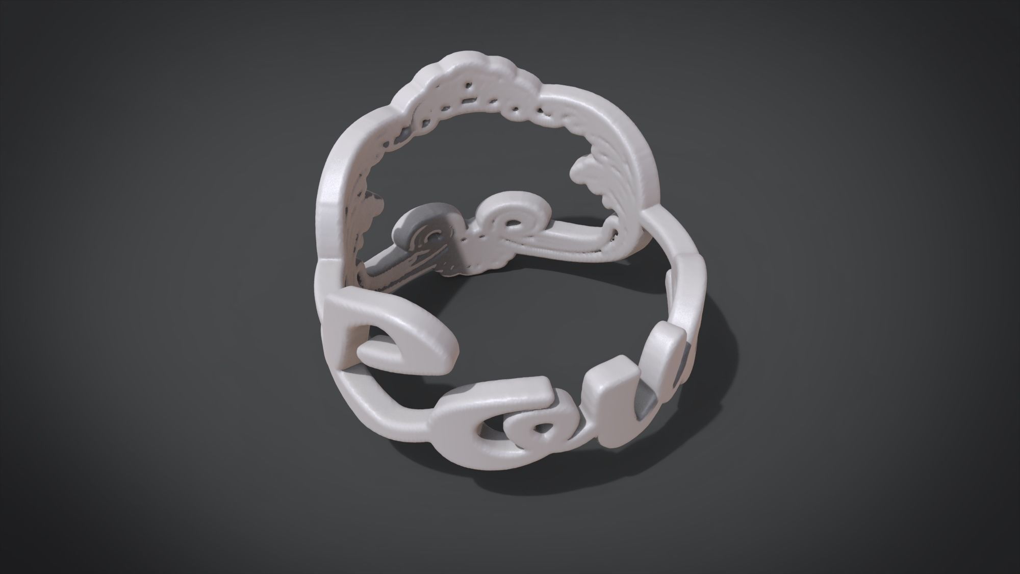 Love ring Low-poly 3D model_1
