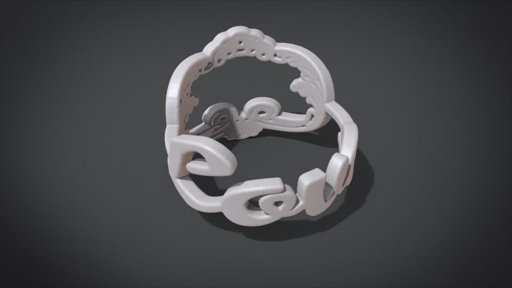 Love ring Low-poly 3D model_19