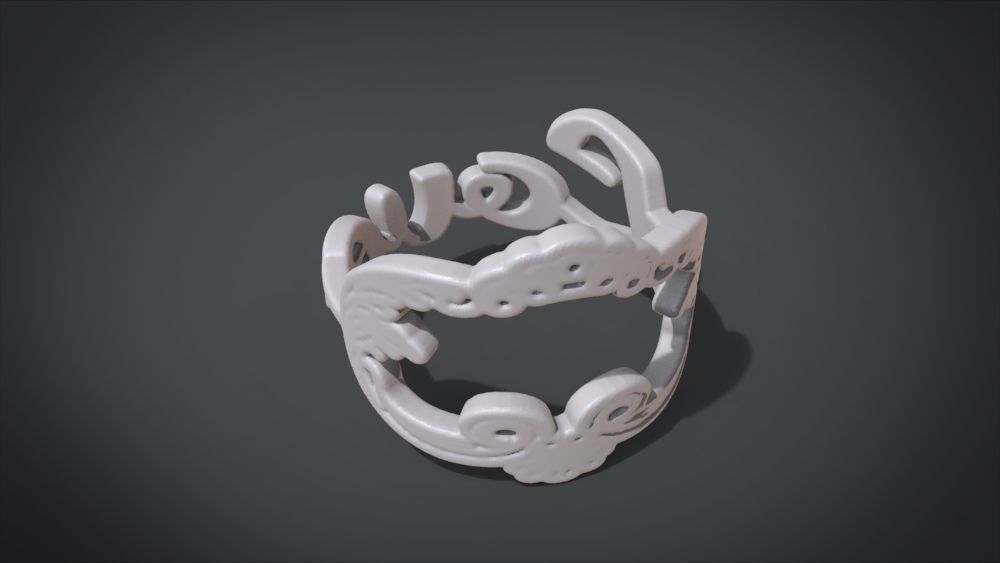 Love ring Low-poly 3D model_17