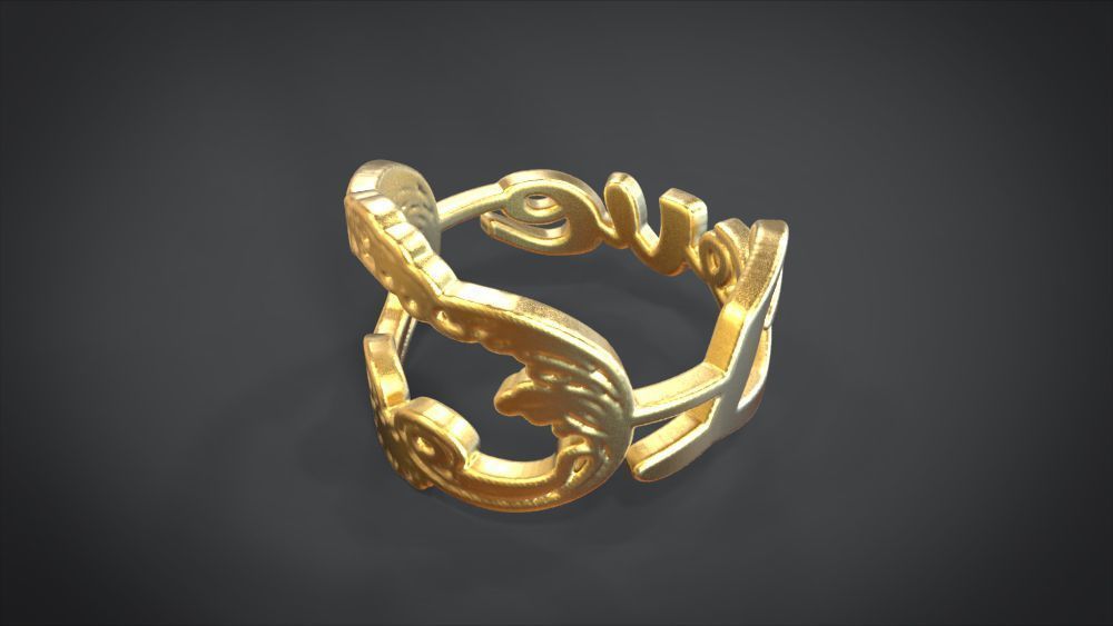 Love ring Low-poly 3D model_4