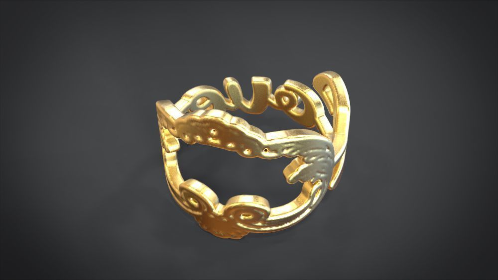 Love ring Low-poly 3D model_6