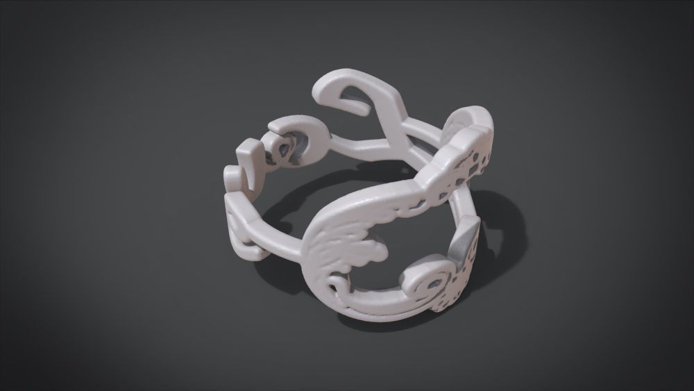 Love ring Low-poly 3D model_14