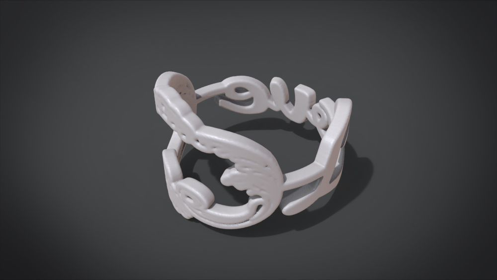 Love ring Low-poly 3D model_20