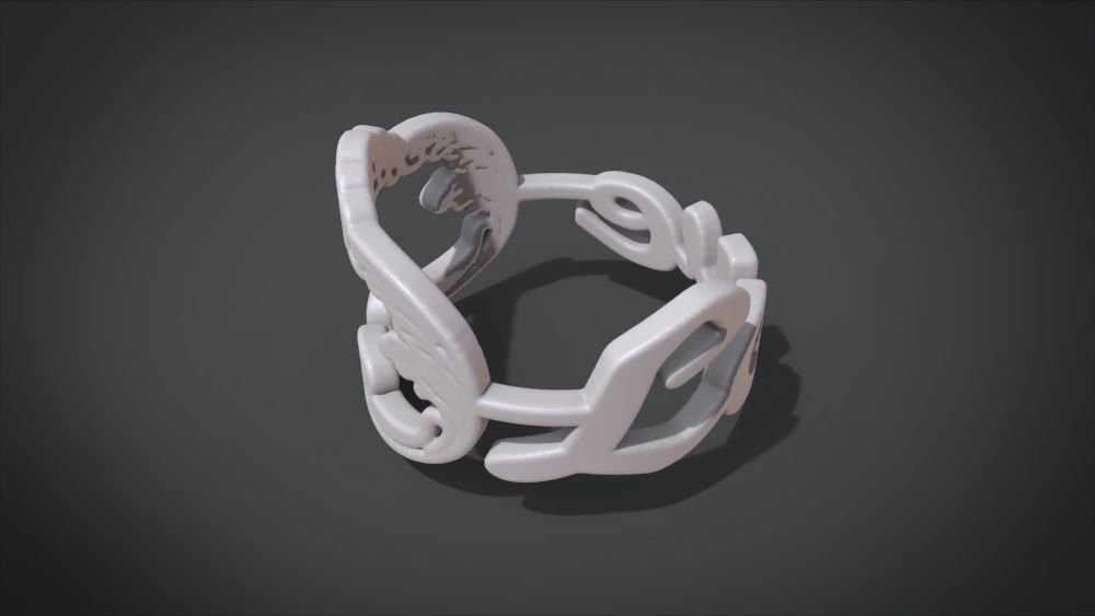 Love ring Low-poly 3D model_18