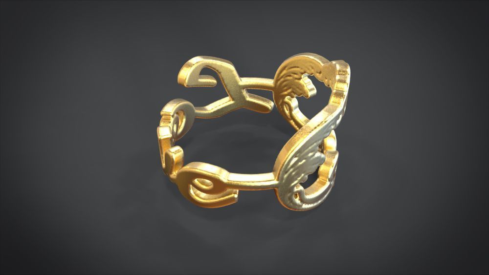 Love ring Low-poly 3D model_2