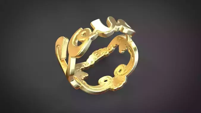 Love ring Low-poly 3D model