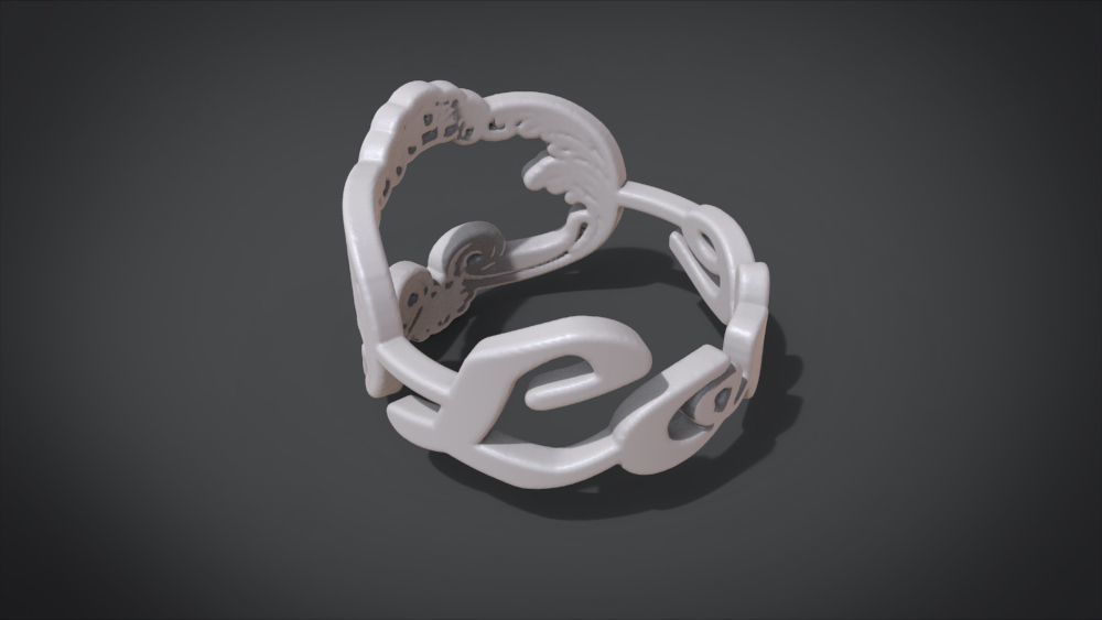 Love ring Low-poly 3D model_21