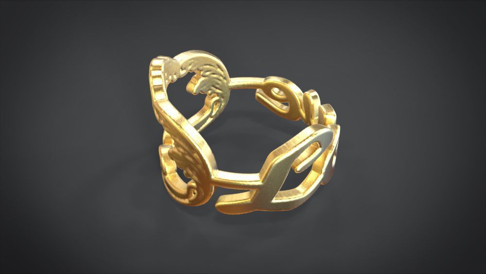 Love ring Low-poly 3D model_11
