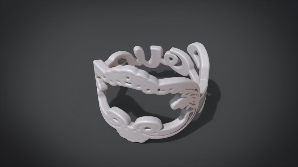 Love ring Low-poly 3D model_16