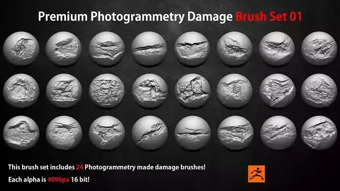 Photogrammetry Wall Damages Brushes and Alphas Volume 1 3D model