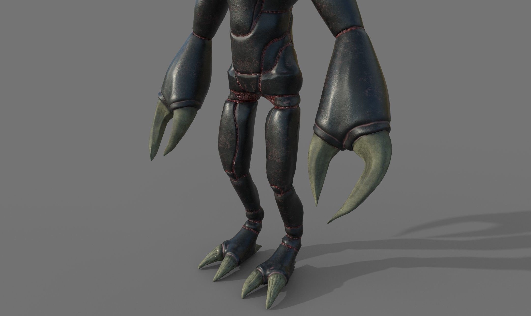 Insectoid alien character - Rigged and animated Low-poly 3D model_5