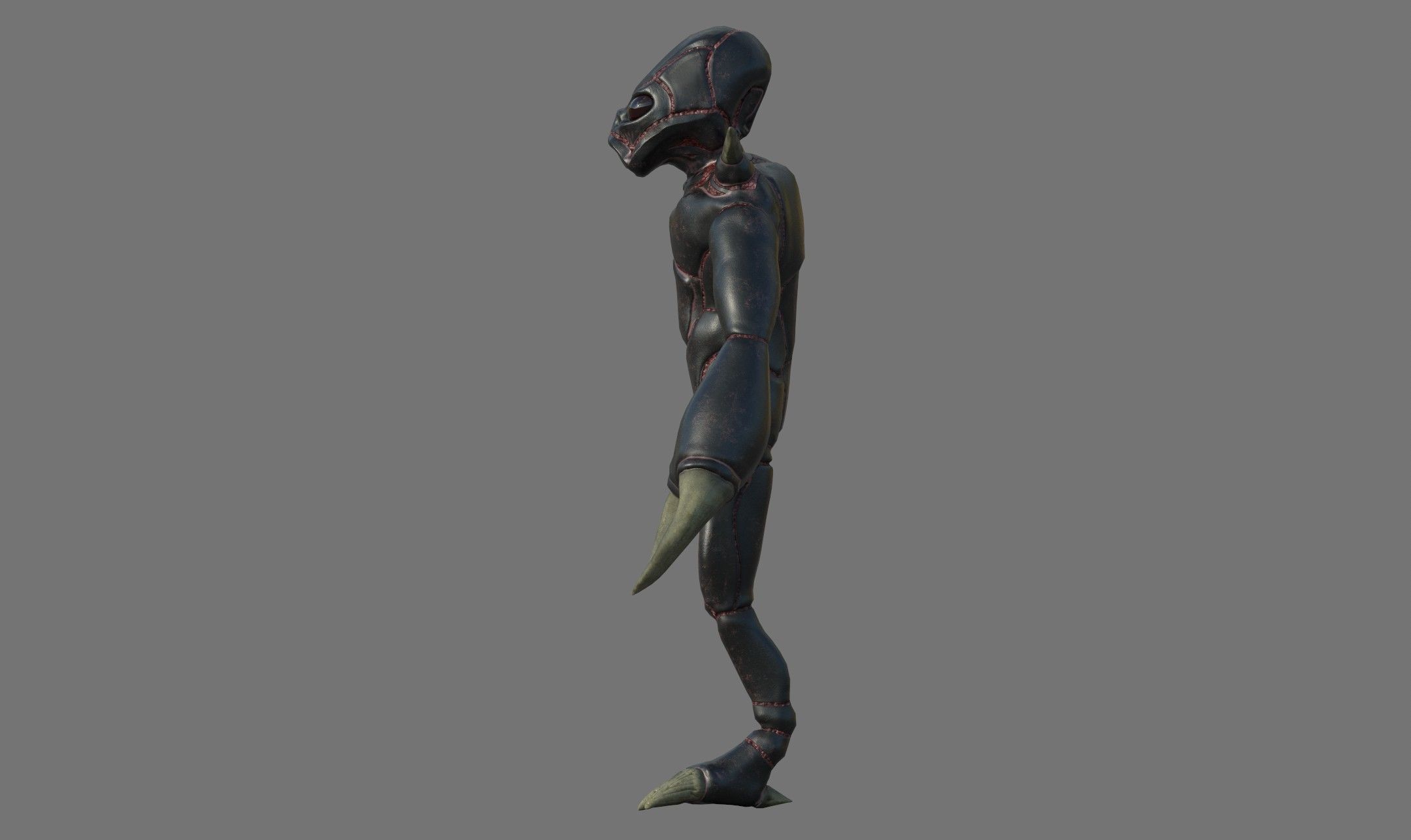 Insectoid alien character - Rigged and animated Low-poly 3D model_13