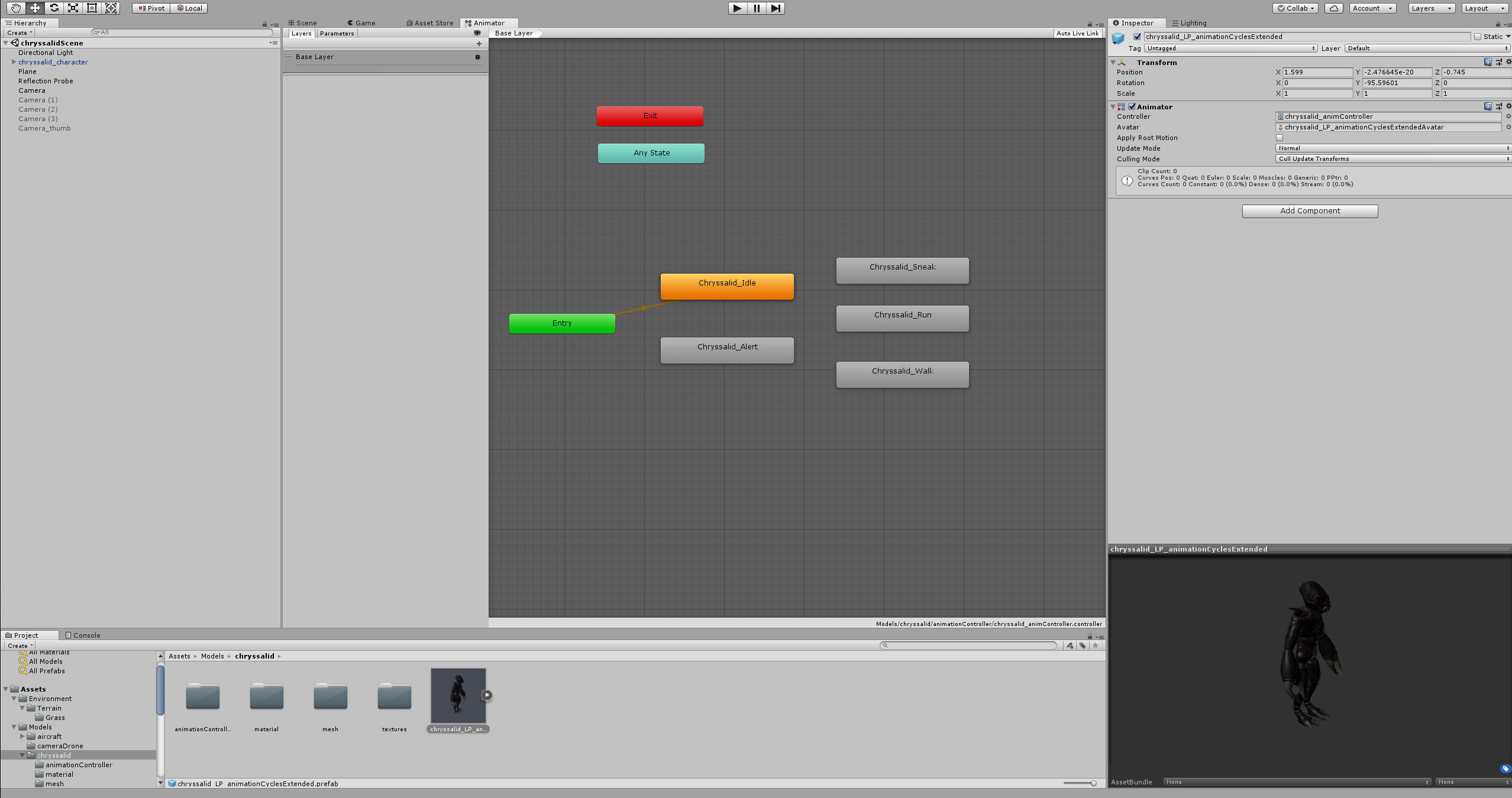 Insectoid alien character - Rigged and animated Low-poly 3D model_21