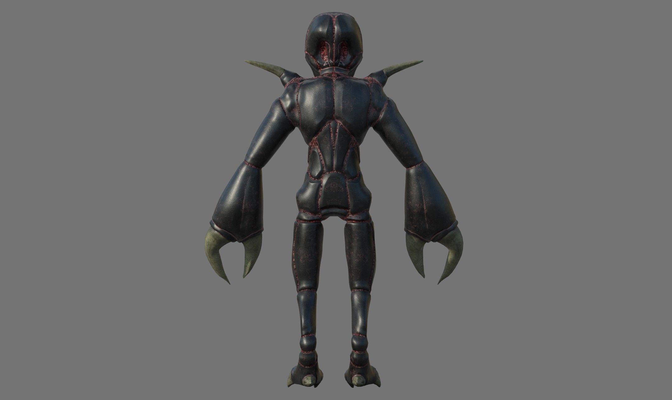 Insectoid alien character - Rigged and animated Low-poly 3D model_14