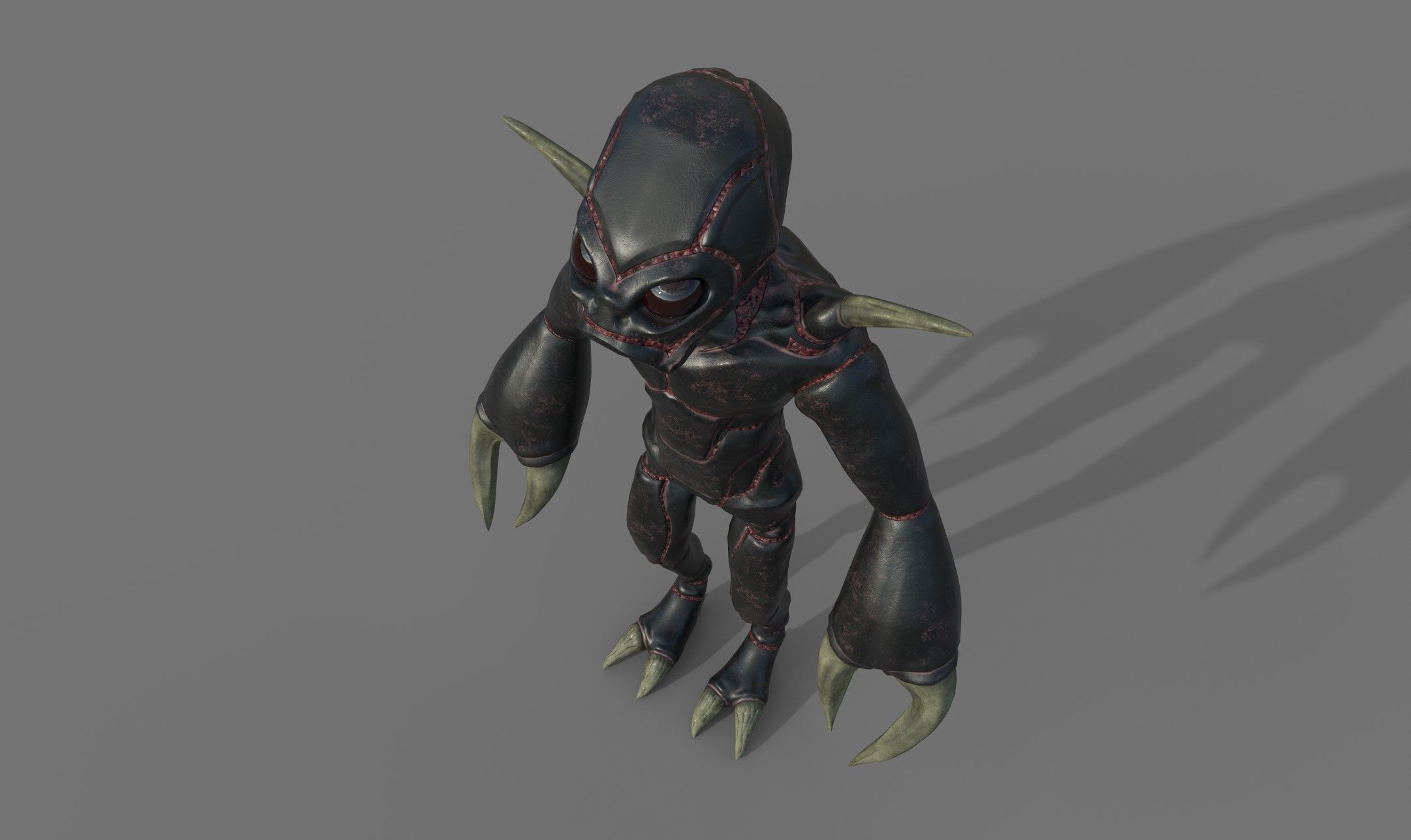 Insectoid alien character - Rigged and animated Low-poly 3D model_10