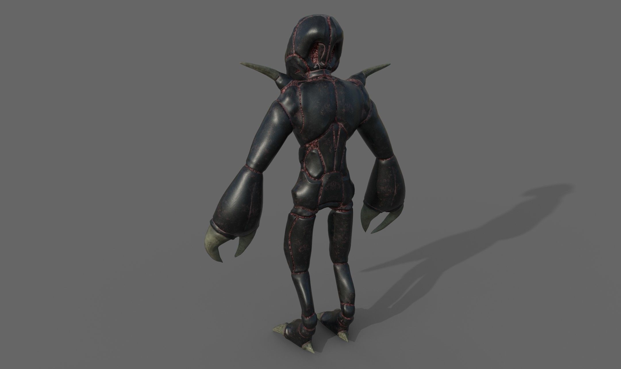 Insectoid alien character - Rigged and animated Low-poly 3D model_4