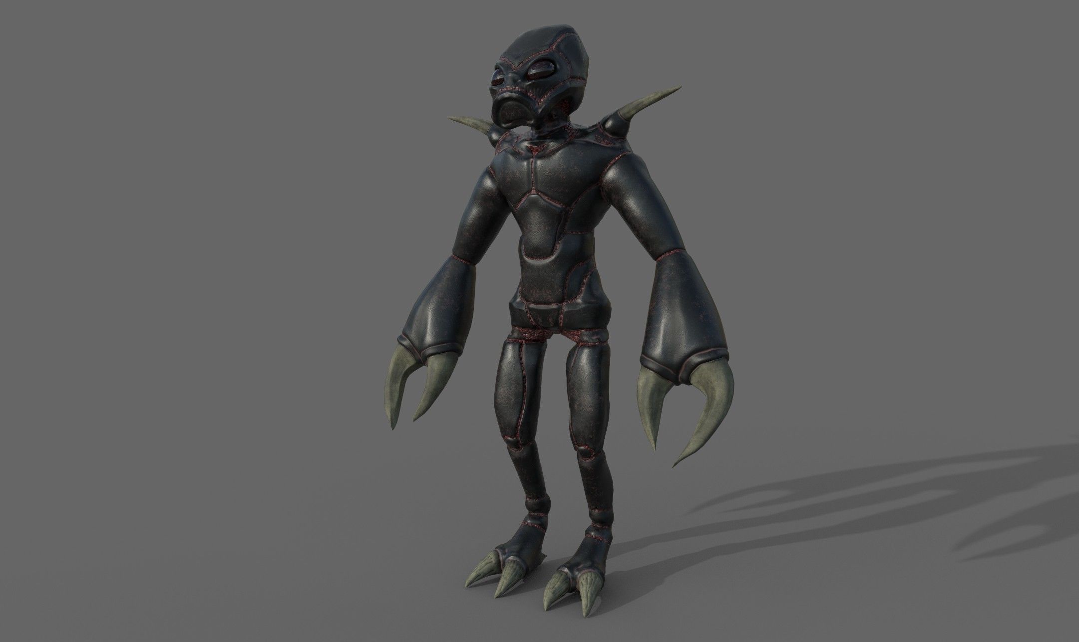 Insectoid alien character - Rigged and animated Low-poly 3D model_3