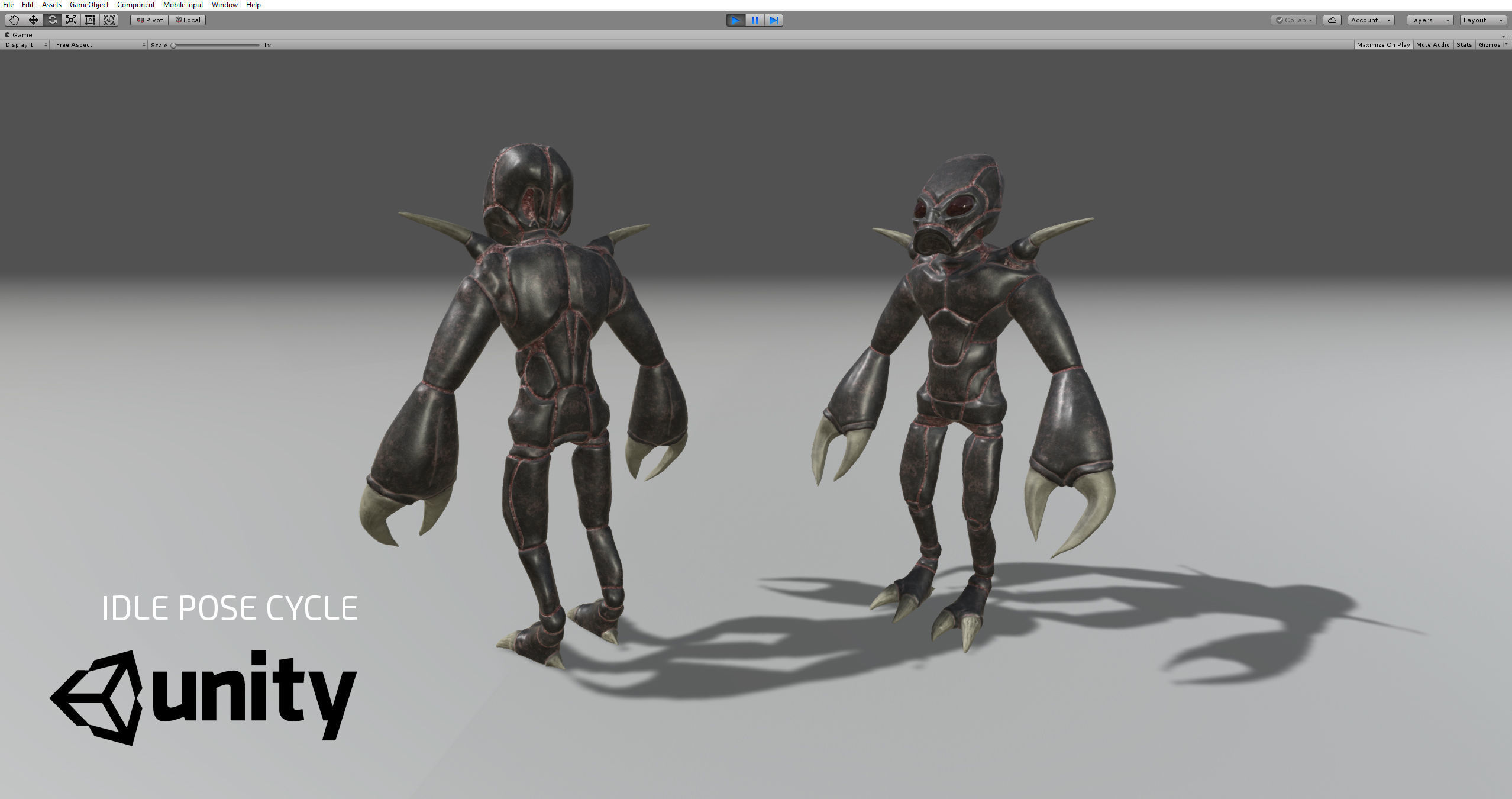 Insectoid alien character - Rigged and animated Low-poly 3D model_15