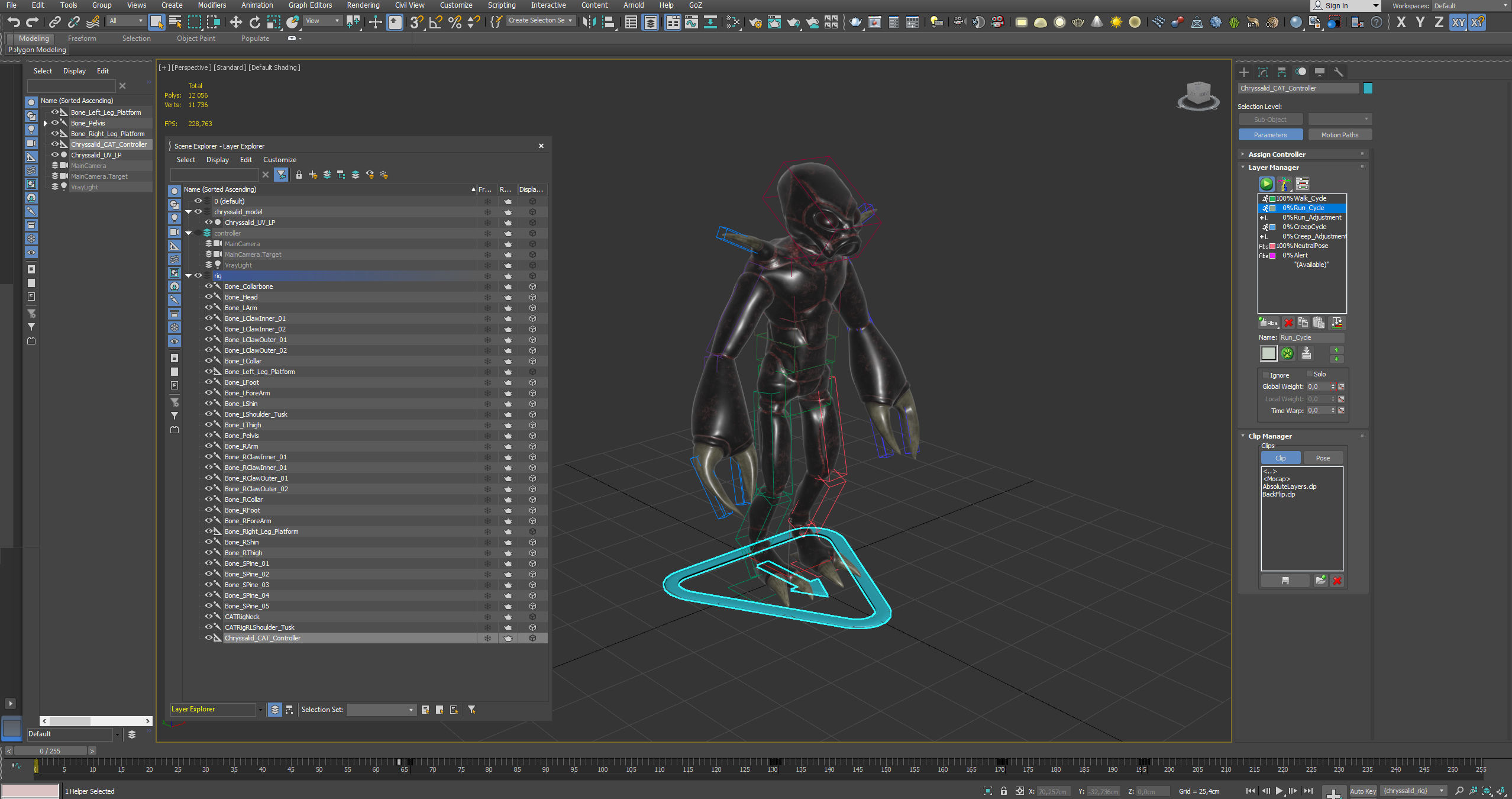 Insectoid alien character - Rigged and animated Low-poly 3D model_20