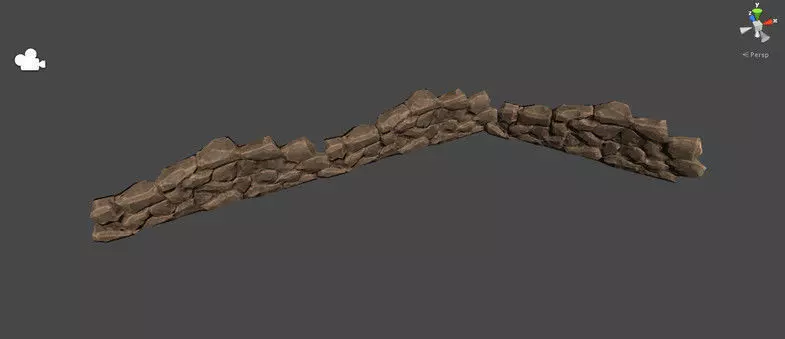 Stone Fence Low-poly 3D model