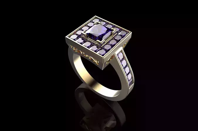 Fashion Jewelry Princess Purple Amethyst Ring