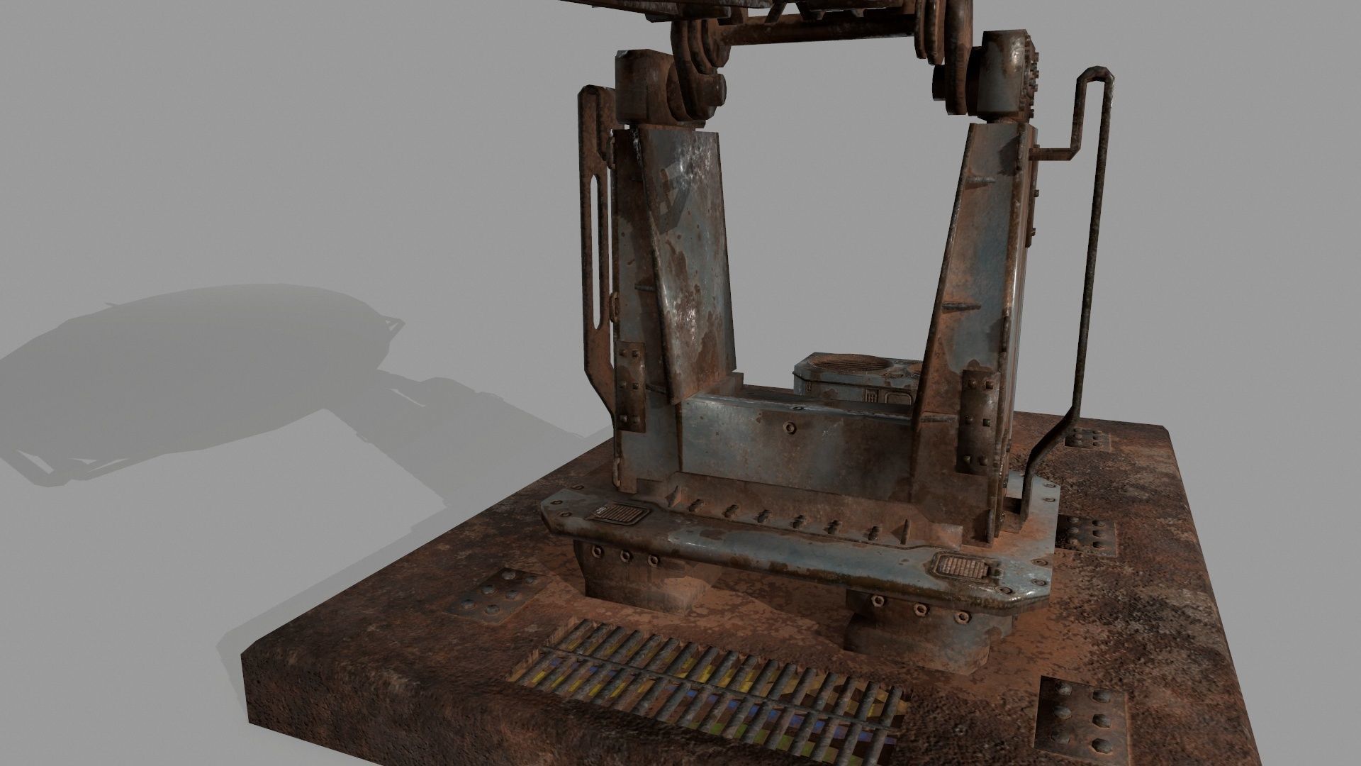 satellite old rusty dish Low-poly 3D model_3