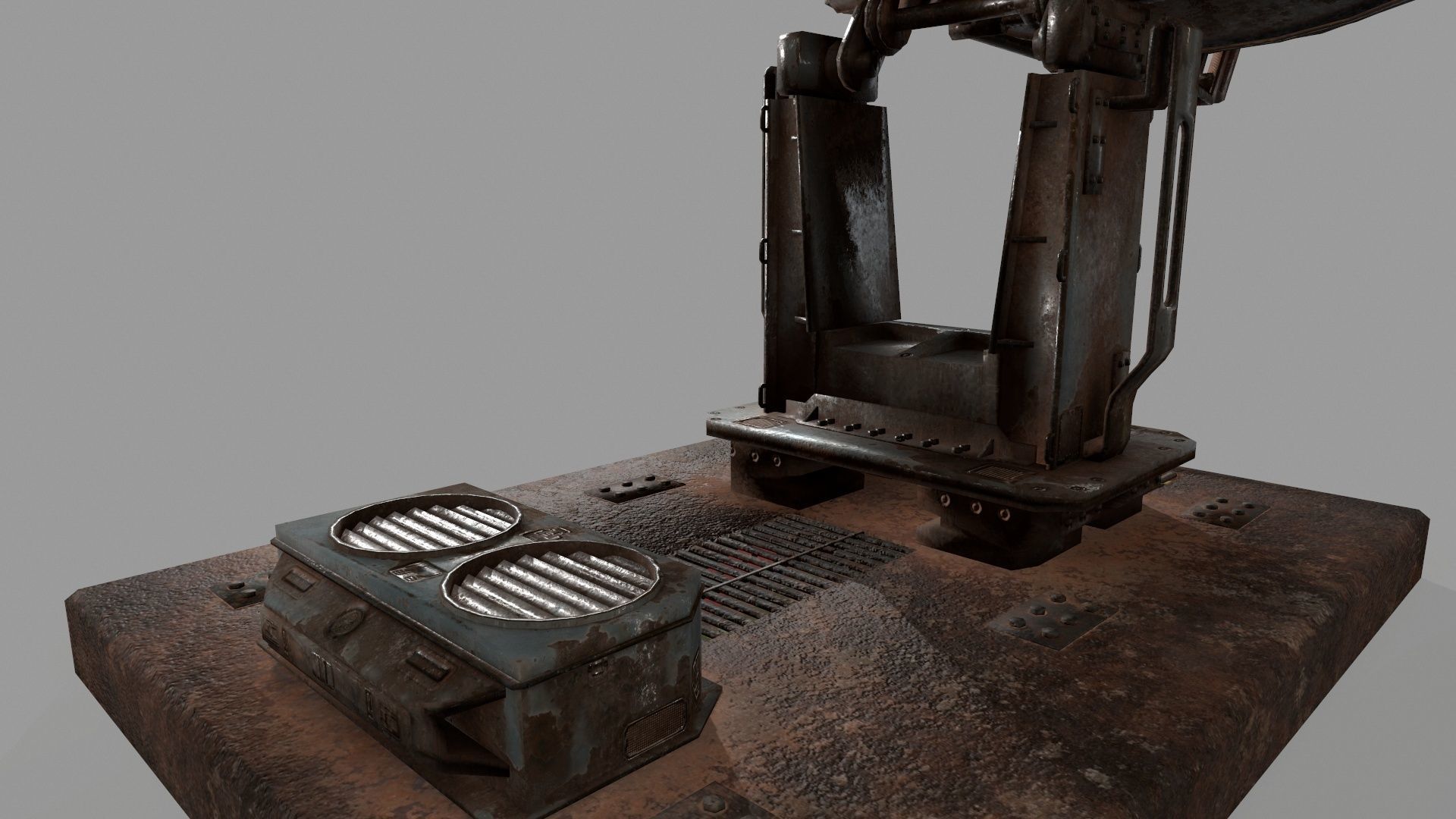 satellite old rusty dish Low-poly 3D model_4