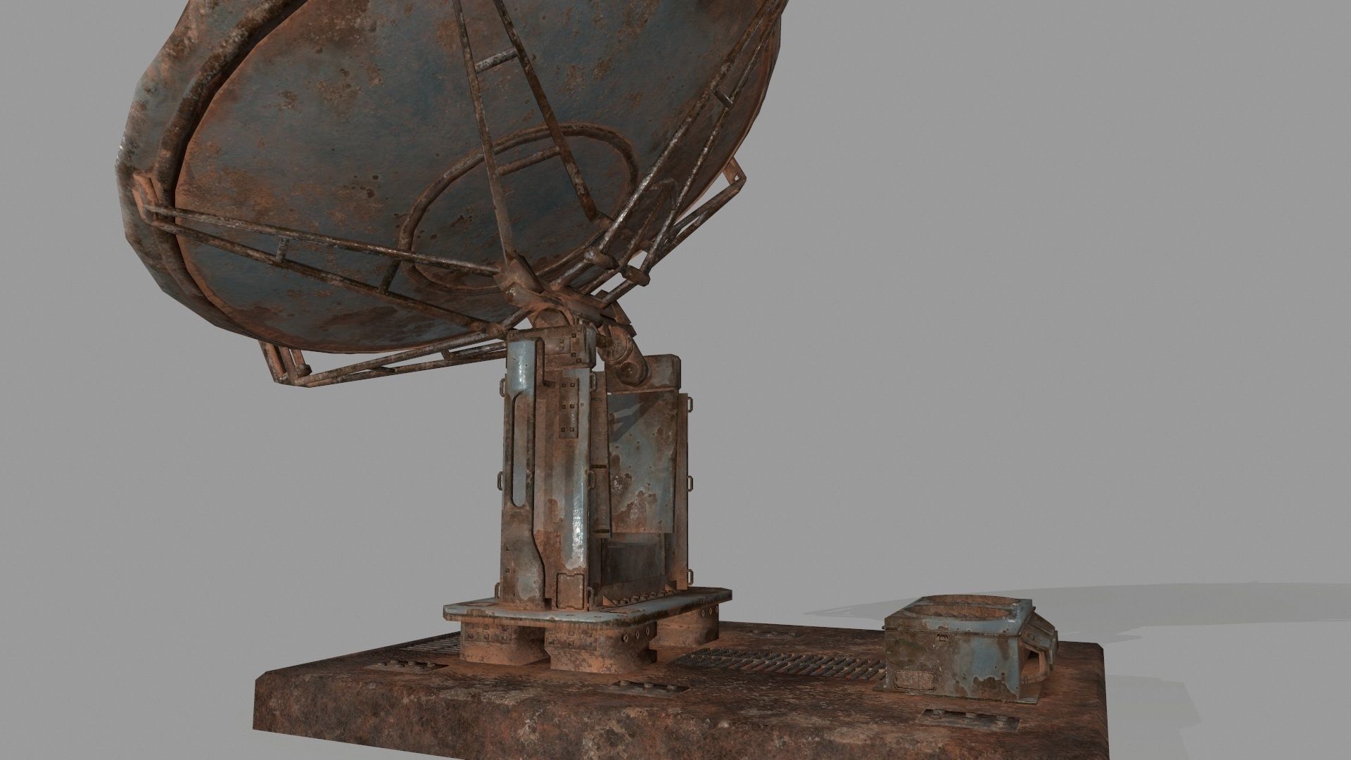 satellite old rusty dish Low-poly 3D model_16