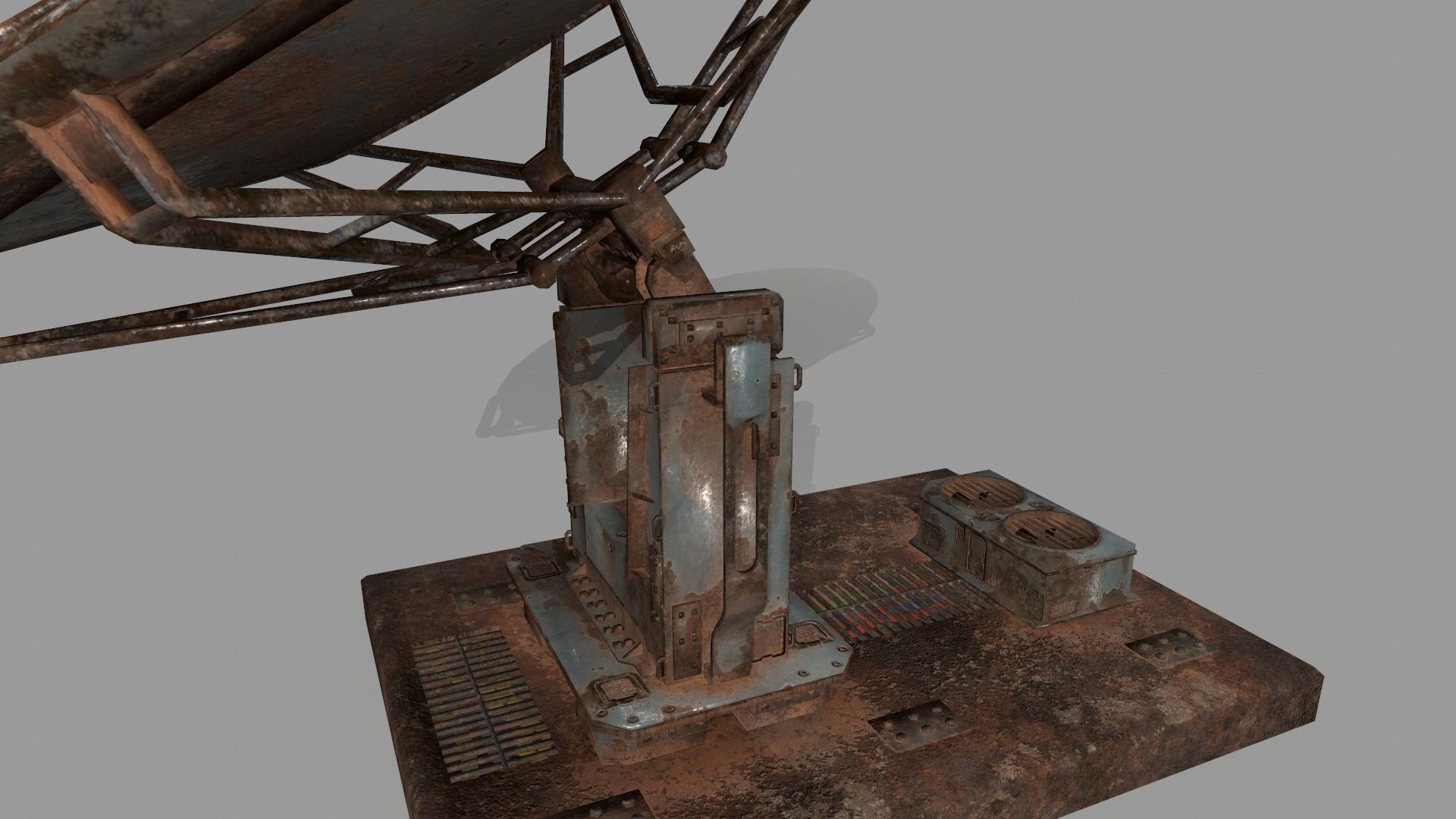 satellite old rusty dish Low-poly 3D model_6