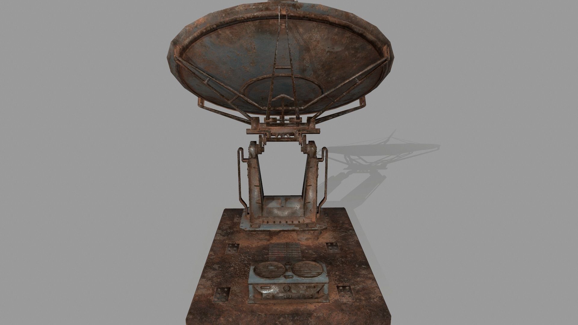 satellite old rusty dish Low-poly 3D model_12