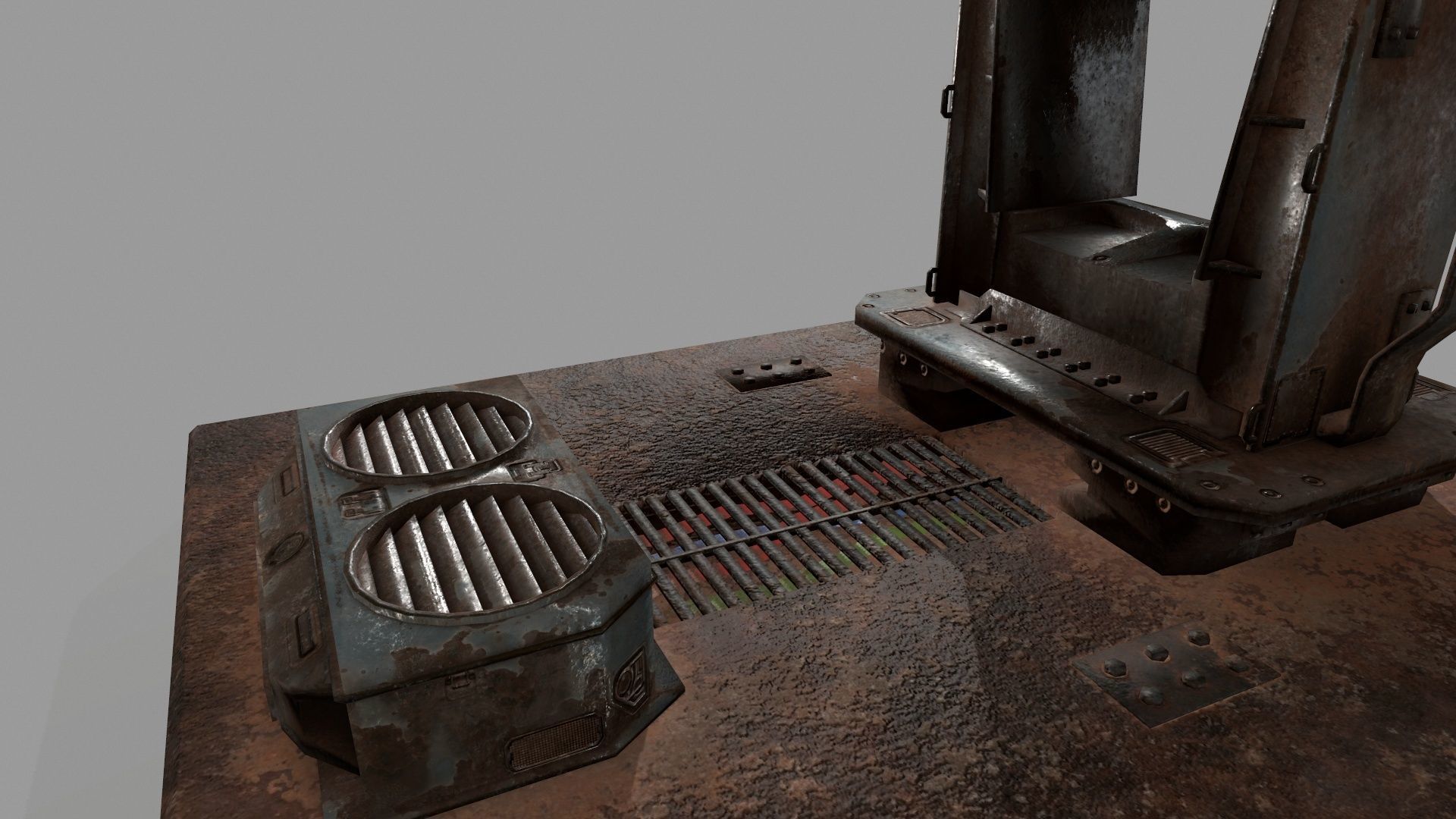 satellite old rusty dish Low-poly 3D model_1