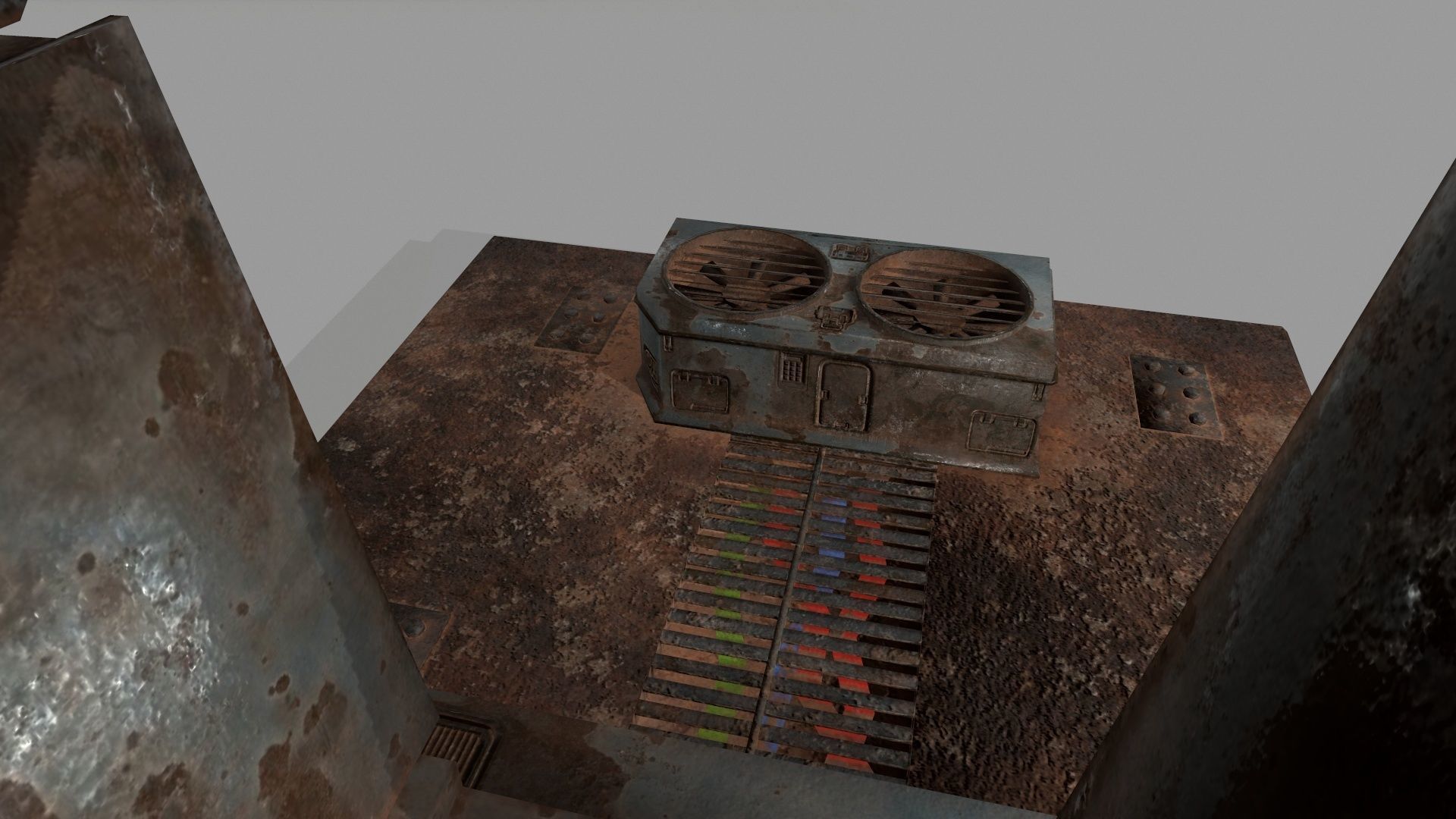 satellite old rusty dish Low-poly 3D model_2