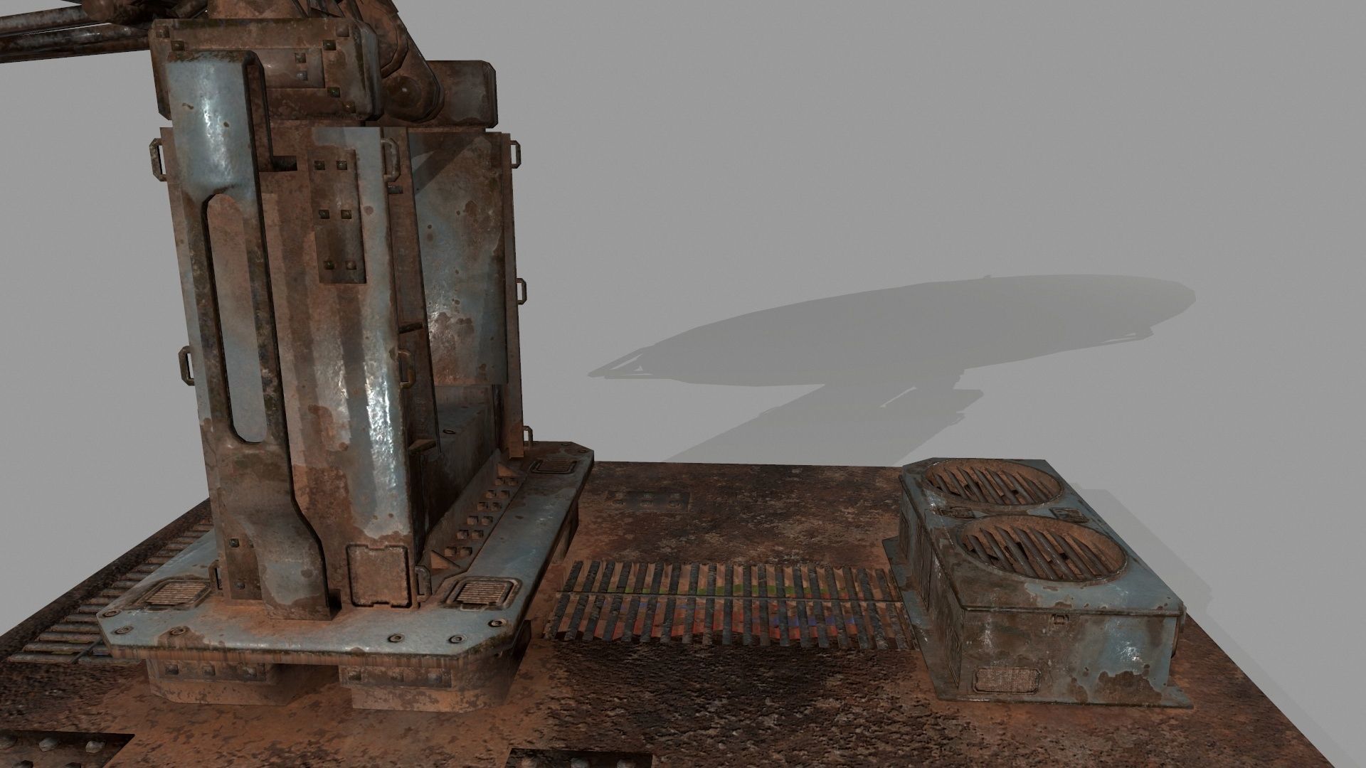 satellite old rusty dish Low-poly 3D model_7