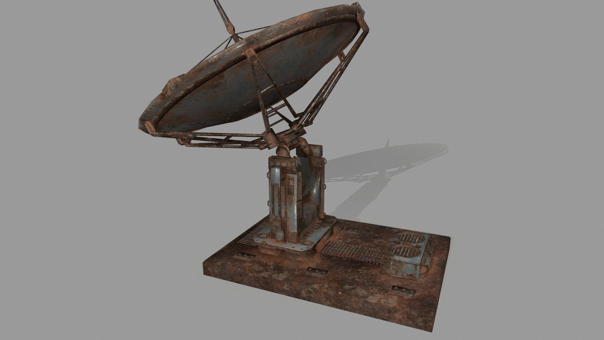 satellite old rusty dish Low-poly 3D model_15