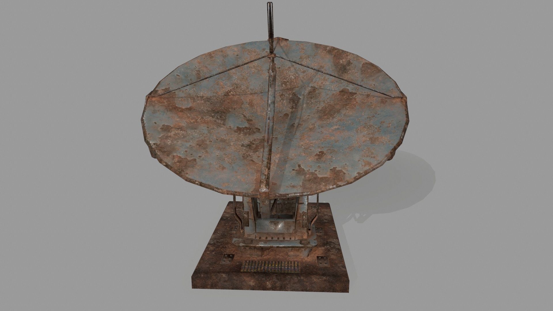 satellite old rusty dish Low-poly 3D model_13